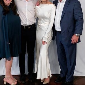 White Boat Neck Maxi Dress